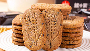 中粮粮小买无糖五黑杂粮饼干420g无添加蔗糖粗粮酥性饱腹代餐解馋